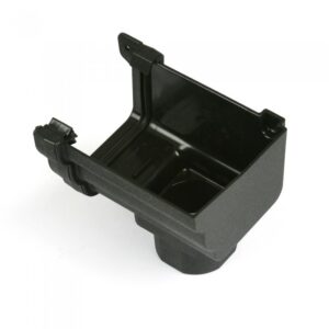 BRETT MARTIN CASCADE 106mm PROSTYLE  CAST IRON STYLE GUTTER STOP END OUTLET (RIGHT HAND)-BLACK BR087RCI