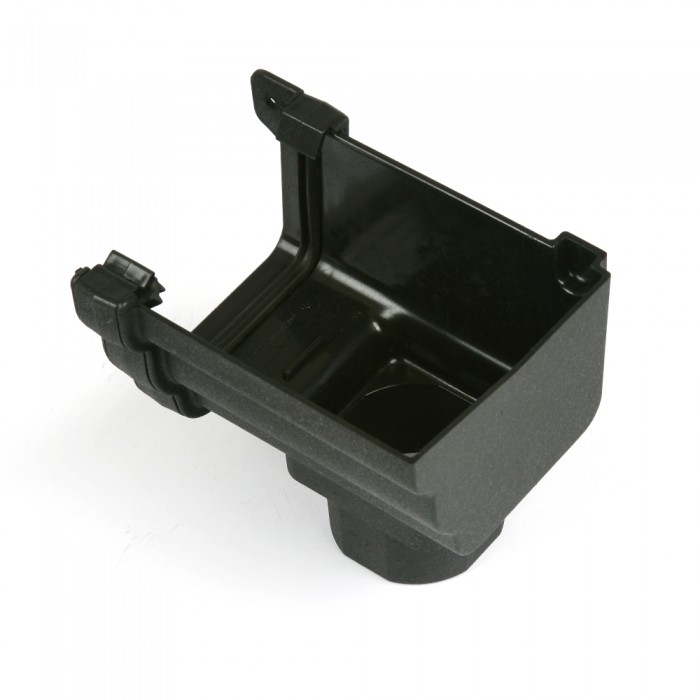 BRETT MARTIN CASCADE 106mm PROSTYLE CAST IRON STYLE GUTTER STOP END OUTLET (RIGHT HAND)-BLACK BR087RCI