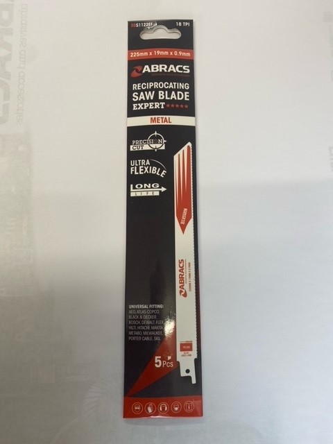 ABRACS RBS1122EF Reciprocating Saw Blade 225mm x 19mm x0.9mm 5pcs