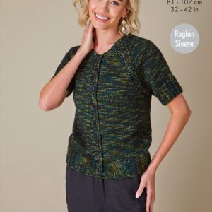 King Cole Sweater and Cardigan Knitting Pattern in Firefly Aran 6444