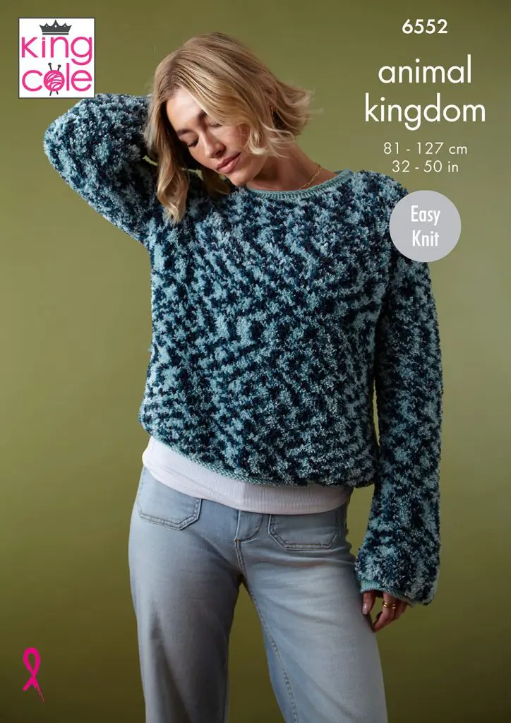Sweater and Cardigan knitted in Animal Kingdom King Cole Pattern P6552