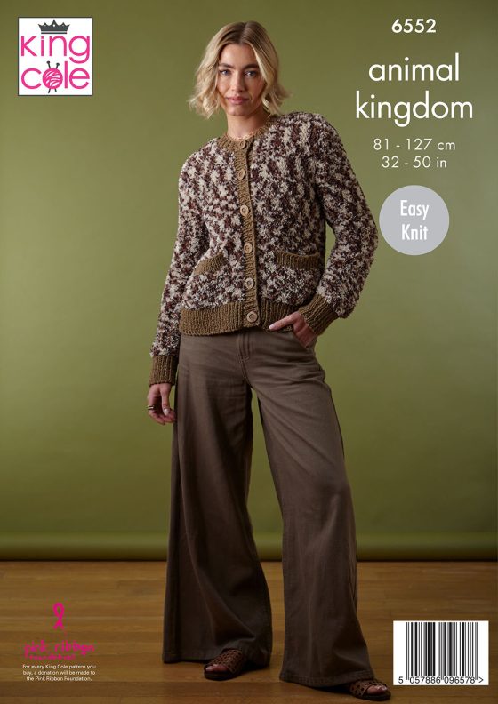 Sweater and Cardigan knitted in Animal Kingdom King Cole Pattern P6552 - Image 2