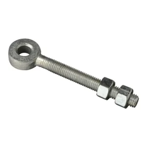 ADJUSTABLE GATE HINGES EYE BOLTS 12mm x 100mm Long Thread - PACK OF 2